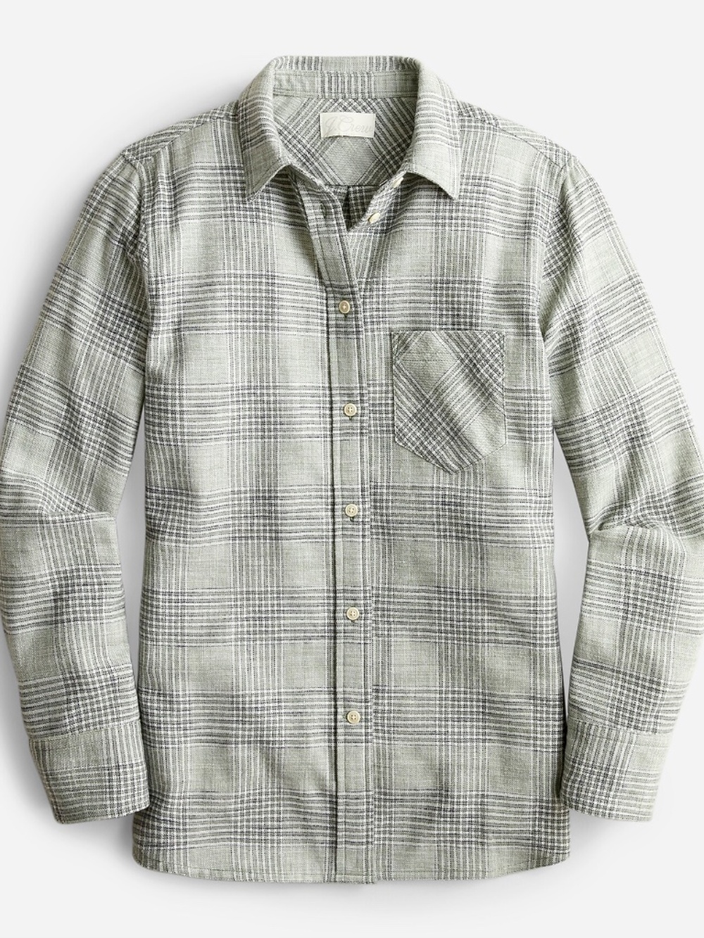 J.Crew Classic Fit Shirt Plaid Flannel Button Down Mint 10